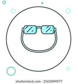 Line Eyeglasses icon isolated on white background. Colorful outline concept. Vector