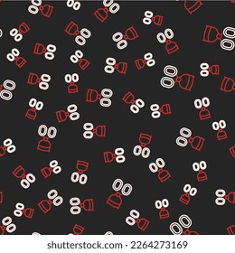 Line Eyelash curler icon isolated seamless pattern on black background. Makeup tool sign.  Vector