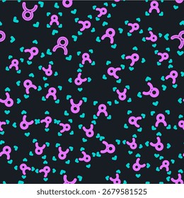 Line Face recognition icon isolated seamless pattern on black background. Face identification scanner icon. Facial id. Cyber security concept.  Vector - Powered by Shutterstock - Get 15% off with code: PIKWIZARD15