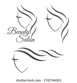 Line Face woman abstract illustration. Line Face for fashion concept beauty minimalist