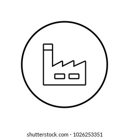 Line factory icon in circle
