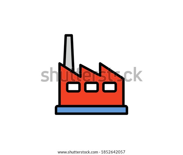 Line factory icon\
isolated on white background. Outline symbol for website design,\
mobile application, ui. Factory pictogram. Vector illustration,\
editorial stroсk. 