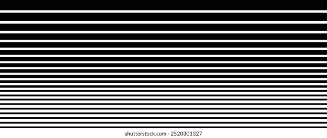 Line fade pattern. Horizontal line pattern. From thin line to thick. Parallel stripe. black lines isolated on white background. Degraded fades stripe for design print. Fadew halftones strip. Fading li