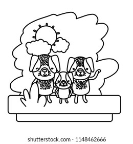 line family dog nice pet animal