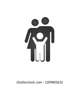 line family Icon, child in the middle, vector illustration.