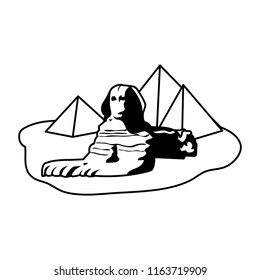line famous giza egypt sculpture pyramids