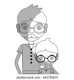 line father with his son using glasses