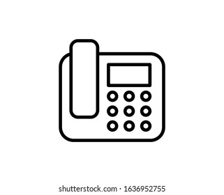 Line Fax icon isolated on white background. Outline symbol for website design, mobile application, ui. Fax pictogram. Vector illustration, editorial stroke. Eps10