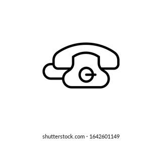 Line Fax icon isolated on white background. Outline symbol for website design, mobile application, ui. Fax pictogram. Vector illustration, editorial stroke. Eps10