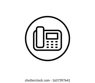Line Fax icon isolated on white background. Outline symbol for website design, mobile application, ui. Fax pictogram. Vector illustration, editorial stroke. Eps10