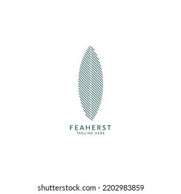 Line feather logo design template flat vector illustration for premium branding. Elegant line symbol logotype in white background