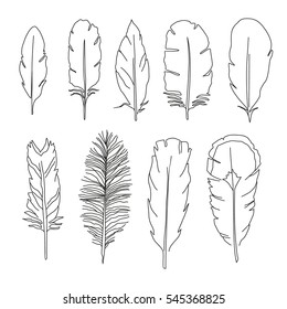 Line feather - vector design set