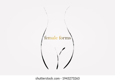 line of the female body on a light background.  Black line.  vector. silhouette female