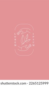 Line female hand with flower. Minimalistic creativity and art, poster or banner in bohemian style. Comfort and coziness in house, apartment, abstract picture. Cartoon flat vector illustration