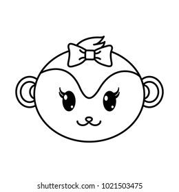 line female monkey head cute animal