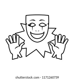 line festival costume mask with gloves style
