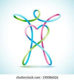 Line figure with a heart