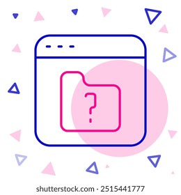 Line File missing icon isolated on white background. Colorful outline concept. Vector