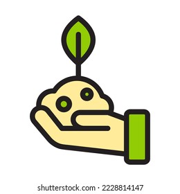 Line fill color Icon of Save Earth and Ecology, include leaf, tree, industry, nature, badge and more. editable file, easy to uses, outline fill color icon style.