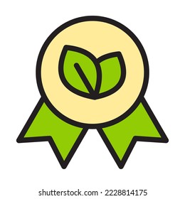 Line fill color Icon of Save Earth and Ecology, include leaf, tree, industry, nature, badge and more. editable file, easy to uses, outline fill color icon style.