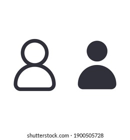 Line and filled black user icon design