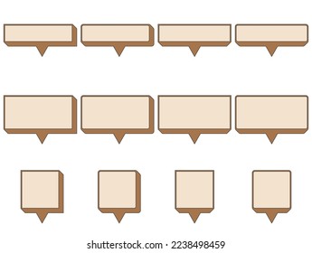 Line filled speech bubble, Speech bubble set, Frame for message, Box for message.