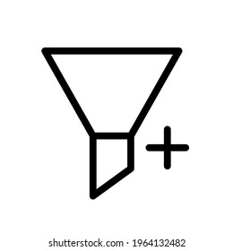 Line filter icon on white background. Stock vector sign