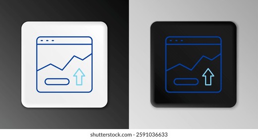 Line Financial growth increase icon isolated on grey background. Increasing revenue. Colorful outline concept. Vector