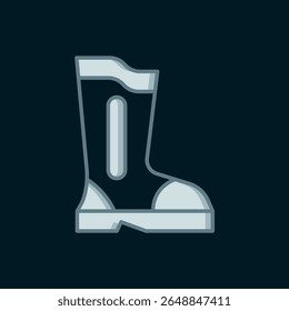 Line Fire boots icon isolated on black background. Flat filled outline style with shadow. Vector