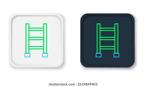 Line Fire escape icon isolated on white background. Pompier ladder. Fireman scaling ladder with a pole. Colorful outline concept. Vector