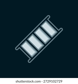 Line Fire escape icon isolated on black background. Pompier ladder. Fireman scaling ladder with a pole. Flat filled outline style with shadow. Vector