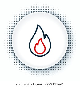 Line Fire flame icon isolated on white background. Colorful outline concept. Vector