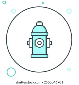 Line Fire hydrant icon isolated on white background. Colorful outline concept. Vector