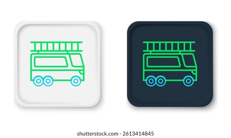 Line Fire truck icon isolated on white background. Fire engine. Firefighters emergency vehicle. Colorful outline concept. Vector