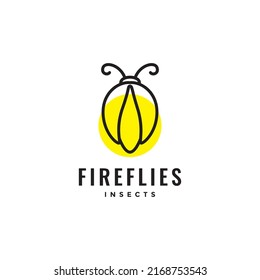 line firefly with light logo design vector graphic symbol icon illustration creative idea