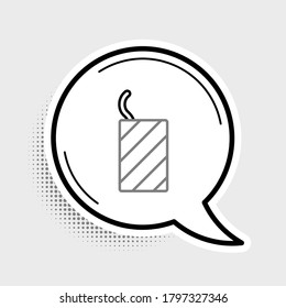 Line Firework rocket icon isolated on grey background. Concept of fun party. Explosive pyrotechnic symbol. Colorful outline concept. Vector