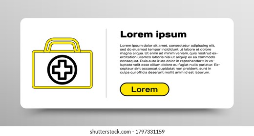 Line First aid kit icon isolated on white background. Medical box with cross. Medical equipment for emergency. Healthcare concept. Colorful outline concept. Vector