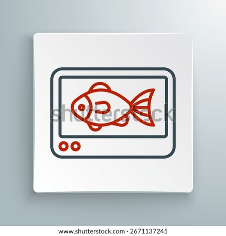 Line Fish finder echo sounder icon isolated on white background. Electronic equipment for fishing. Colorful outline concept. Vector