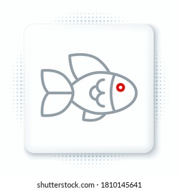 Line Fish icon isolated on white background. Colorful outline concept. Vector
