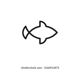 Line Fish Icon Isolated On White Stock Vector (Royalty Free) 2166913475 ...