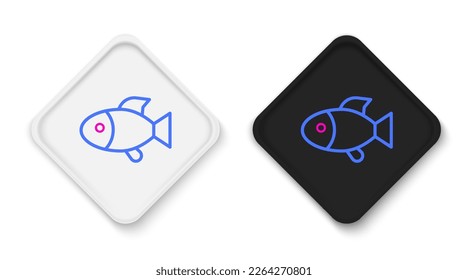 Line Fish icon isolated on white background. Colorful outline concept. Vector