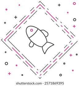 Line Fish icon isolated on white background. Colorful outline concept. Vector