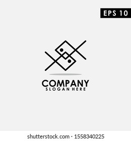 Line Fish Logo Design Modern Vector Template. FIsh Logo. Vector Illustration