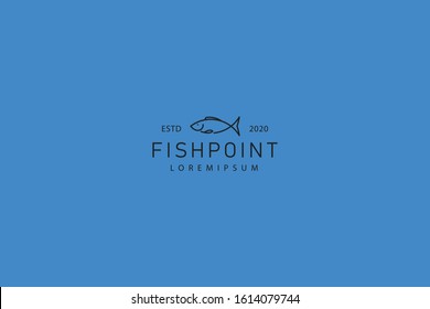 Line Fish Logo Design, Modern Vector Template. Fish stock Logo. Vector Illustration