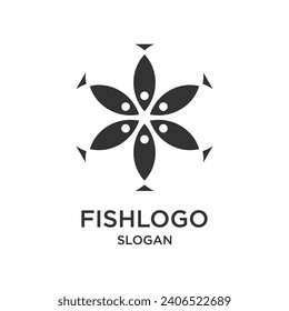Line Fish Logo Design Modern Vector Template. Fish Logo. Vector Illustration
