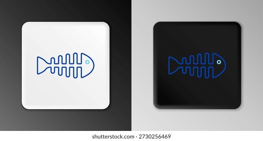 Line Fish skeleton icon isolated on grey background. Fish bone sign. Colorful outline concept. Vector