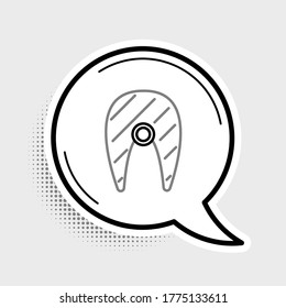 Line Fish steak icon isolated on grey background. Colorful outline concept. Vector