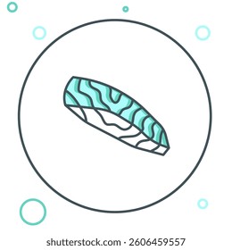 Line Fish steak icon isolated on white background. Colorful outline concept. Vector
