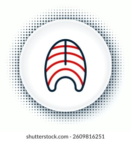 Line Fish steak icon isolated on white background. Colorful outline concept. Vector