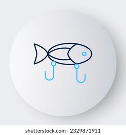 Line Fishing lure icon isolated on white background. Fishing tackle. Colorful outline concept. Vector